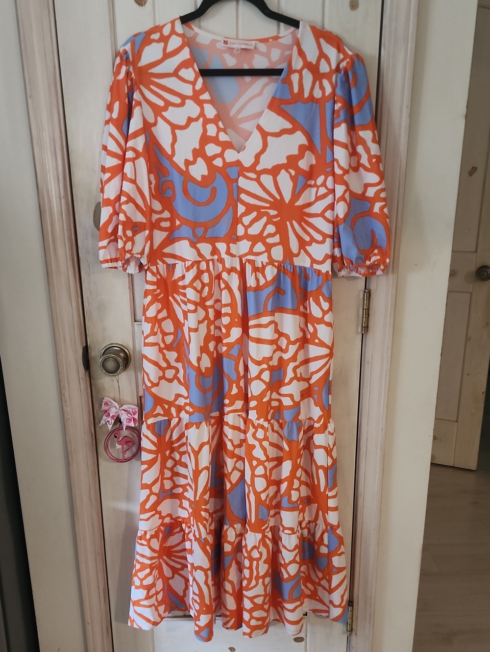 Jude Connally Orange, Lavender & White Floral Maxi Dress - Picture 1 of 2